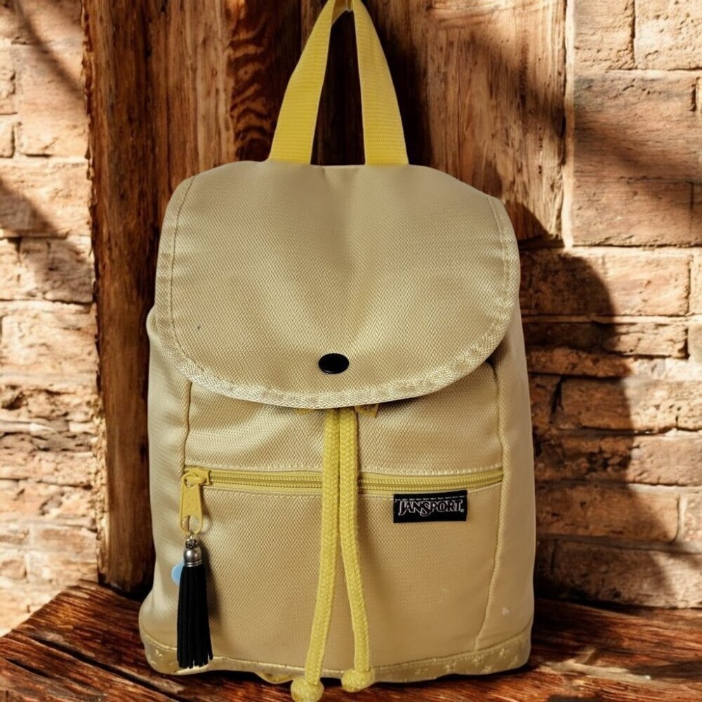 Jansport Abbie Gold Drawstring Mini Soft Backpack